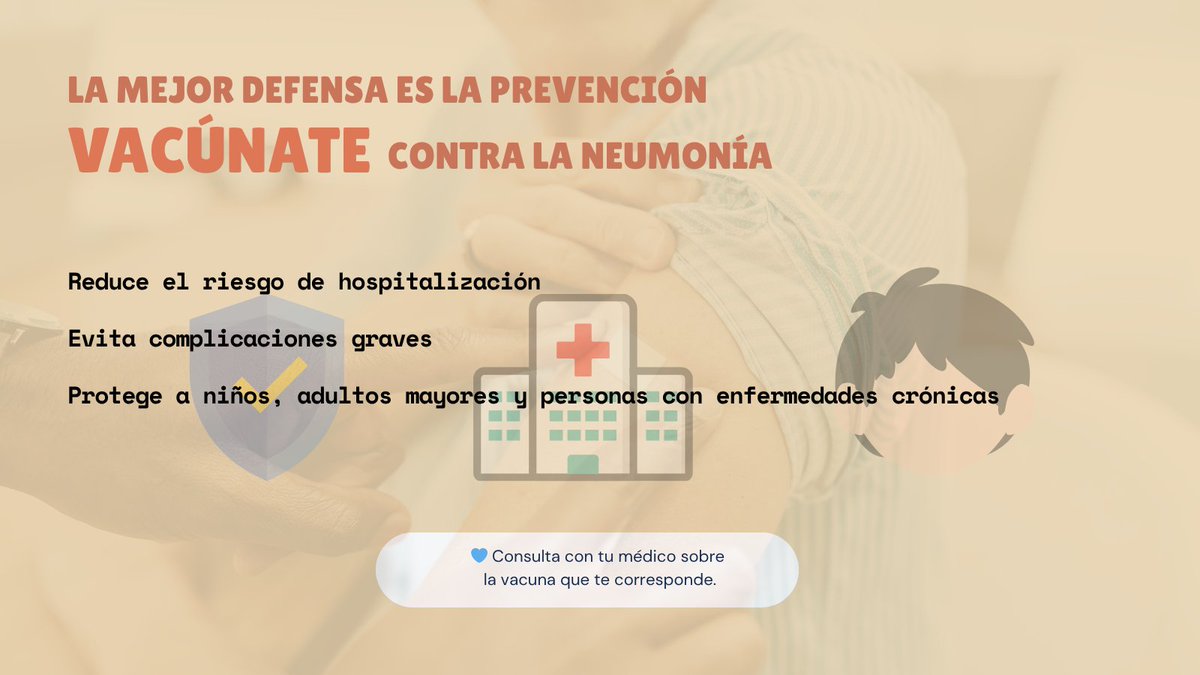 SLRuz's tweet image. La importancia de la vacunación

💉 La vacuna contra la neumonía protege y previene complicaciones. Es clave para niños, adultos mayores y personas con enfermedades crónicas. ¡Consulta a tu médico e infórmate!

#Vacunación #Prevención #DrSergioLopezRuz