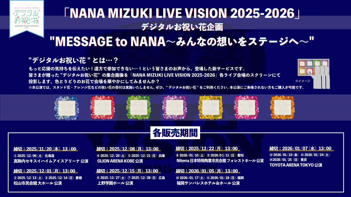 NANA MIZUKI LIVE VISION 2025-2026」 デジタルお祝い花企画 