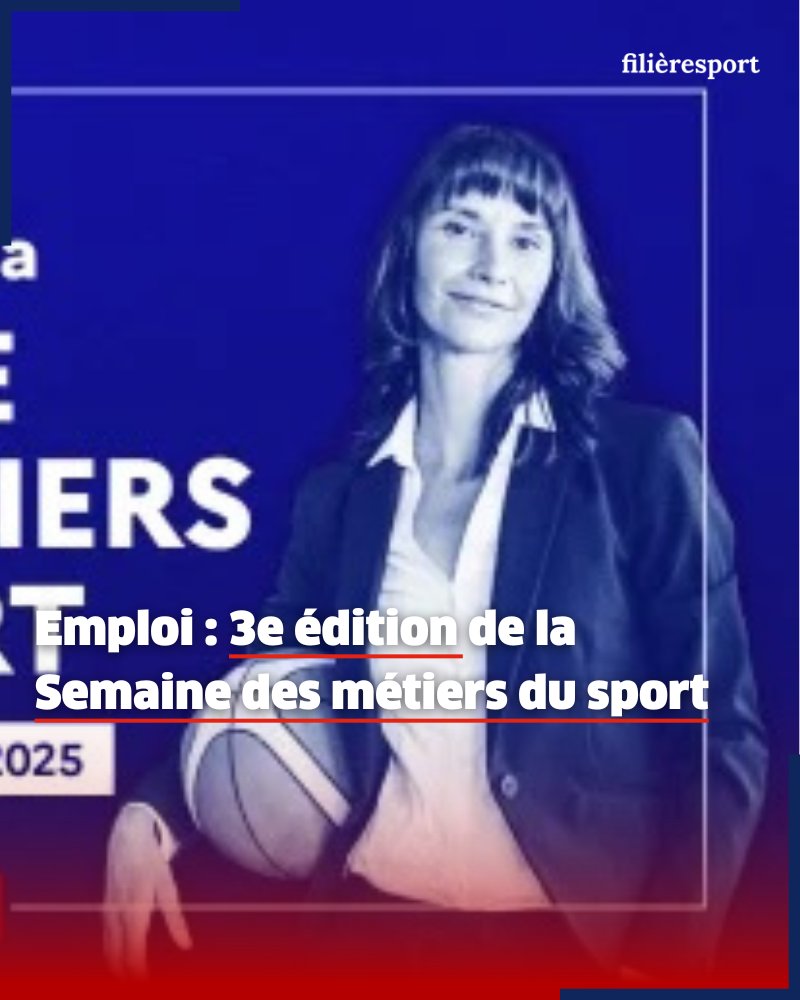 Emploi : 3e édition de la Semaine des métiers du sport

La troisième édition de la Semaine des métiers du sport, organisée par le Ministère des Sports, de la Jeunesse et de la Vie associative, se déroulera du 17 au 23 novembre 2025 partout en France.
👉filieresport.com/les-actualites…