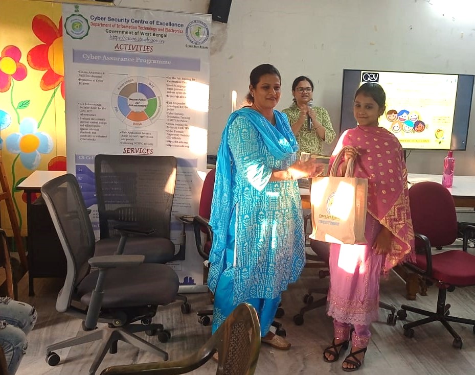 cscoe_wb's tweet image. During #NCSAM 2025, conducted awareness session followed by Prize Distribution to winners of a Poster Competition at CRY office dated on 31.10.2025. #CSCOE #CyberAwareness  #CyberSecurity