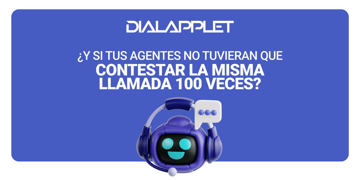 #CallBot que trabajan 24/7
💡 Atienden al instante.
📉 Reducen el estrés del equipo.
📈 Mejoran la experiencia del cliente.

¿Te gustaría verlo en acción? dialapplet.com/solicita-demo/
Descubre más dialapplet.com/descubre-como-…

#CallCenter #IA #Automatización #DialApplet #CX