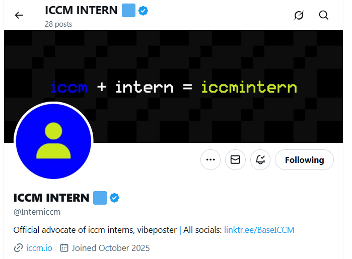 The team behind <a href="/Interniccm/">ICCM INTERN 🟦</a> is a great and experienced team

Oh ICCM on Solana is moving to Base

ICCM team is cooking