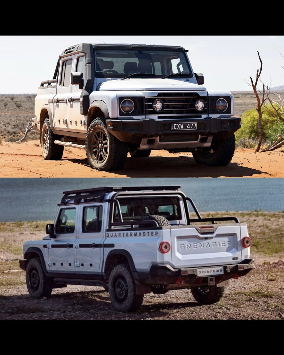 GRJ79K's tweet image. 👈😳 Huh?! The Defender is a monocoque, right? 

Want a monocoque truck?

Extra. The Grenadier Quartermaster is, of course, a body-on-frame truck. 😎👉

#LandRover #Defender 
#Ineos #Grenadier