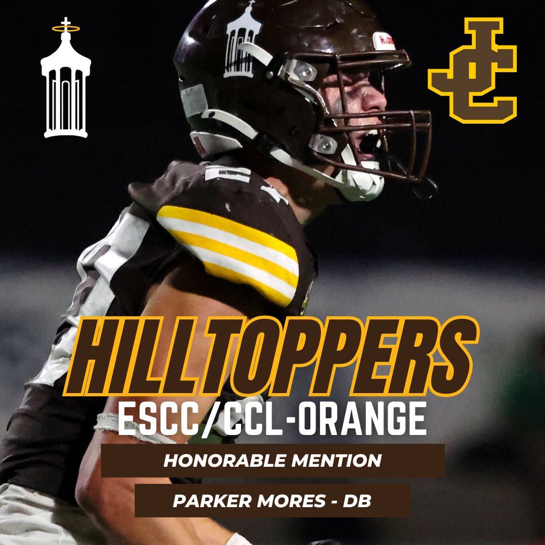 HilltoppersFB's tweet photo. Congratulations to ESCC/CCL-Orange Honorable Mention Award Winner:

Senior - DB - Parker Mores https://t.co/3pzJF4TOWE