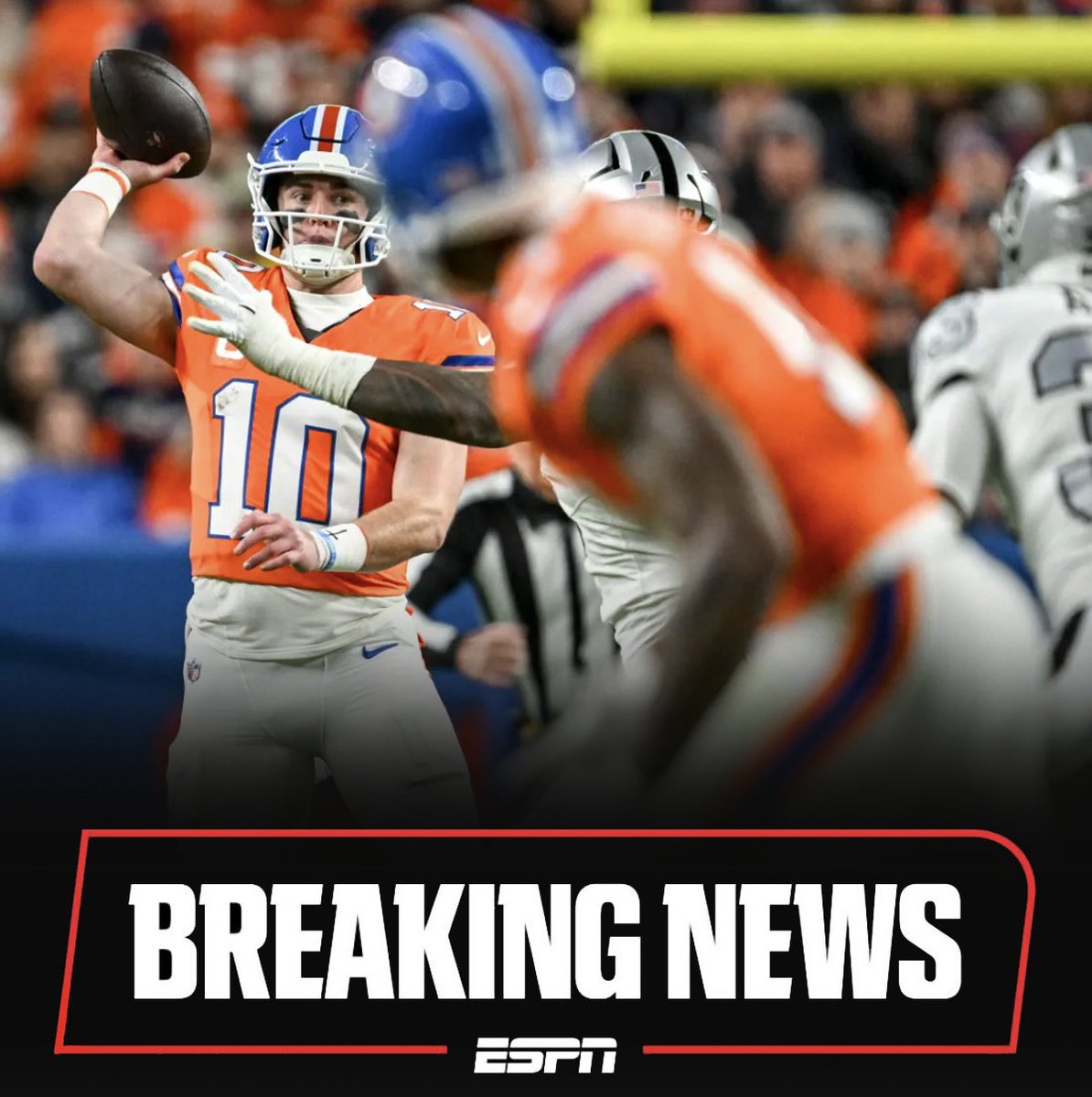 BREAKING: The NFL has decided to hand both the Broncos and Raiders a loss for their performance on TNF.

The Broncos drop to 7-3 and the Raiders move to 2-7.