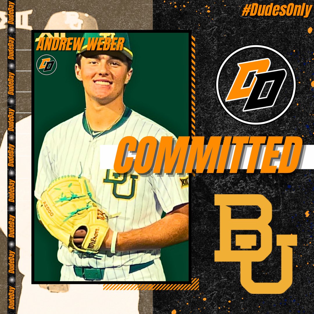 Congratulations to Andrew Weber ‘27 on his commitment to Baylor University! 🐻 <a href="/weber2027/">Andrew Weber</a> <a href="/BaylorBaseball/">Baylor Baseball</a> 

#DudesOnly | #SicEm