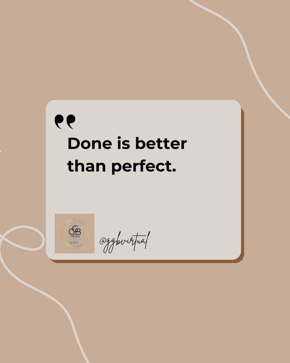 GgbVirtual's tweet photo. Still waiting for everything to be perfect before you start? 💭

Here’s your reminder: **done > perfect.** 💪
Perfection slows progress — consistency builds success.

Post that content. Send that proposal. Just start. 🌿

#VirtualAssistant #Motivation #MindsetMatters https://t.co/QF3NnZNRog