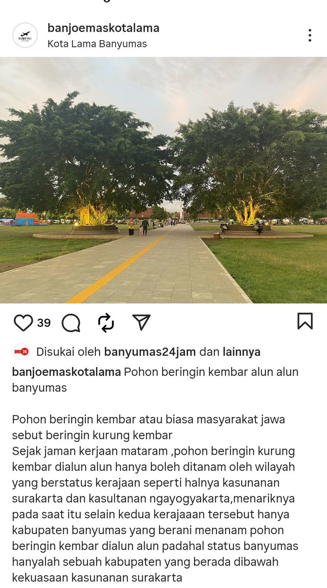 Sitoneizer's tweet image. Kabupaten Banyumas adalah satu-satunya kabupaten yang berani menanam beringin kurung. Beringin kurung ditanam di era Bupati Yudanegara 5 , yg berani mengusulkan keluar dari Kasunanan Surakarta tapi ditolak Belanda.