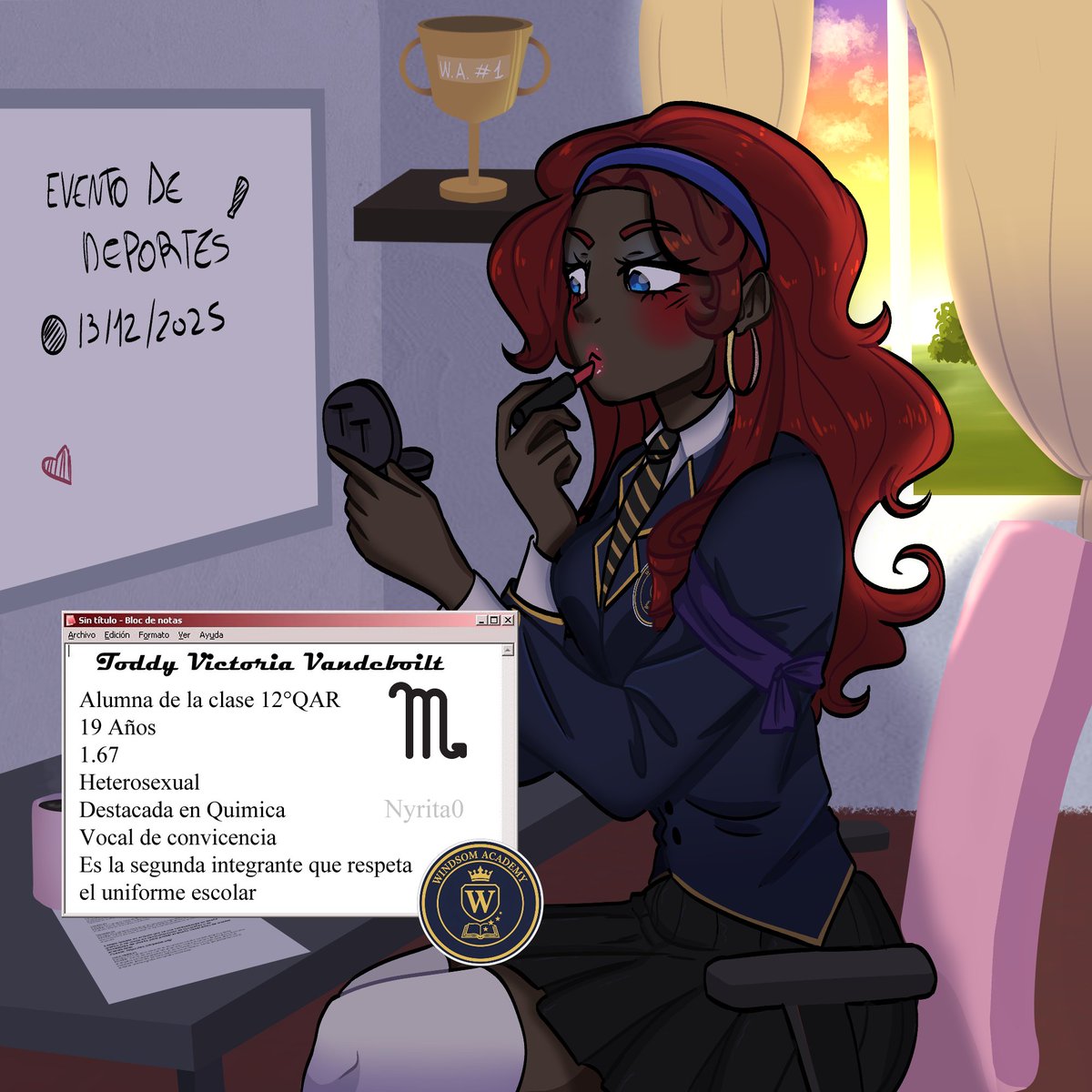 Aquí tenemos a la vocal de convivencia, ¡Toddy! 
Muy a pesar de su actitud diva, es quién esta a cargo de poner mano firme cuando se trata de una sana convivencia. 
#FNAFHS #FHS #ToddyFNAFHS