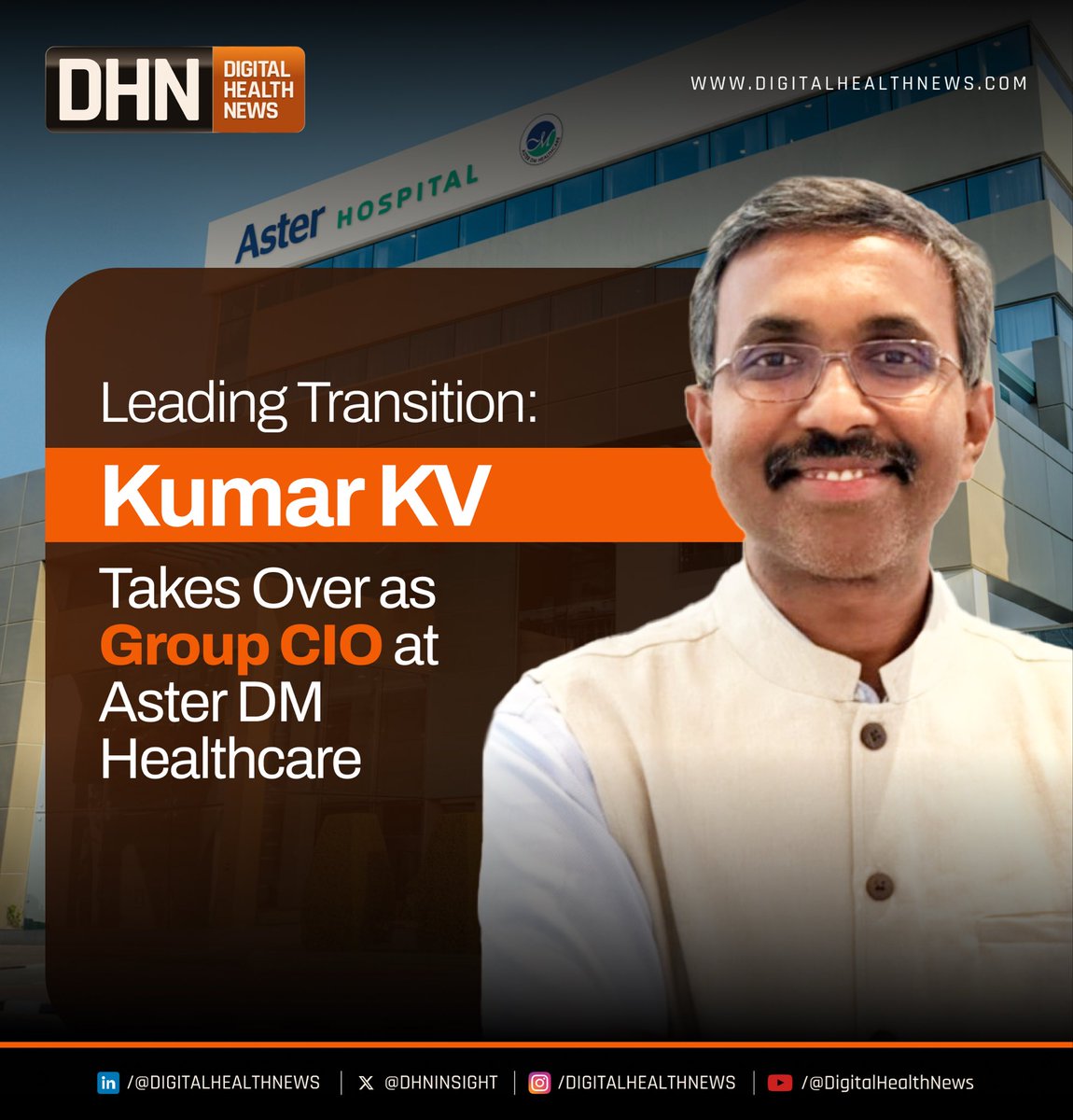 𝐀𝐬𝐭𝐞𝐫 𝐃𝐌 𝐇𝐞𝐚𝐥𝐭𝐡𝐜𝐚𝐫𝐞 𝐀𝐧𝐧𝐨𝐮𝐧𝐜𝐞𝐬 𝐊𝐞𝐲 𝐂𝐈𝐎 𝐓𝐫𝐚𝐧𝐬𝐢𝐭𝐢𝐨𝐧, 𝐕𝐢𝐧𝐞𝐞𝐭𝐡 𝐏𝐮𝐫𝐮𝐬𝐡𝐨𝐭𝐭𝐚𝐦 𝐒𝐭𝐞𝐩𝐬 𝐃𝐨𝐰𝐧; 𝐊𝐮𝐦𝐚𝐫 𝐊.𝐕. 𝐉𝐨𝐢𝐧𝐬 𝐚𝐬 𝐆𝐫𝐨𝐮𝐩 𝐂𝐈𝐎

Major leadership shift at Aster DM Healthcare: Vineeth Purushottam is