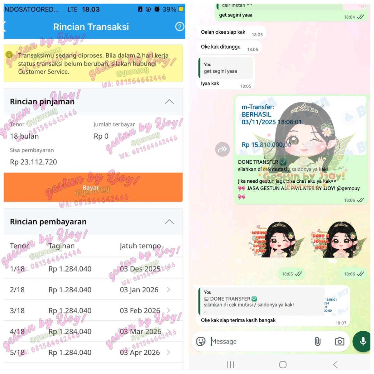 gemouy's tweet image. 🧚‍♀️ TESTI GESTUN NOM BIG FRESH NOVEMBER 🧚‍♀️ 

— kredivo: 17.000.000 🔥
— indodana: 15.000.000 🔥
— spaylater co: 11.490.000 🔥 
— credit card: 2.000.000 🔥

Gestun all paylater Jjoy open yaaa, cair instan satset hitungan menit aja, bisa langsung WA link di bio. 💌