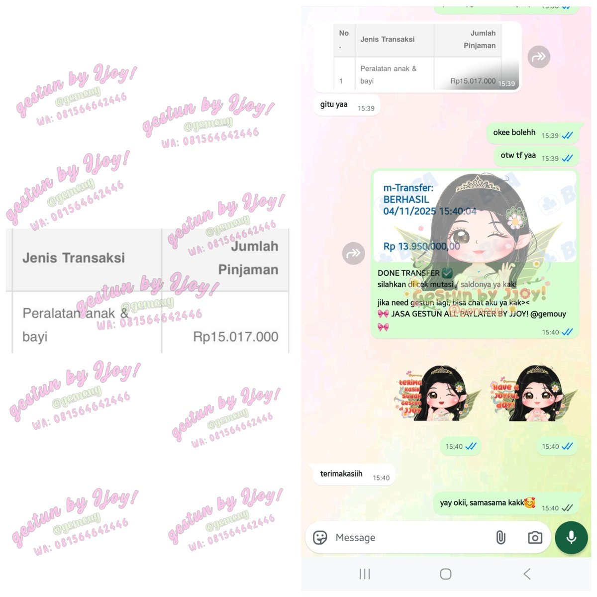 gemouy's tweet image. 🧚‍♀️ TESTI GESTUN NOM BIG FRESH NOVEMBER 🧚‍♀️ 

— kredivo: 17.000.000 🔥
— indodana: 15.000.000 🔥
— spaylater co: 11.490.000 🔥 
— credit card: 2.000.000 🔥

Gestun all paylater Jjoy open yaaa, cair instan satset hitungan menit aja, bisa langsung WA link di bio. 💌