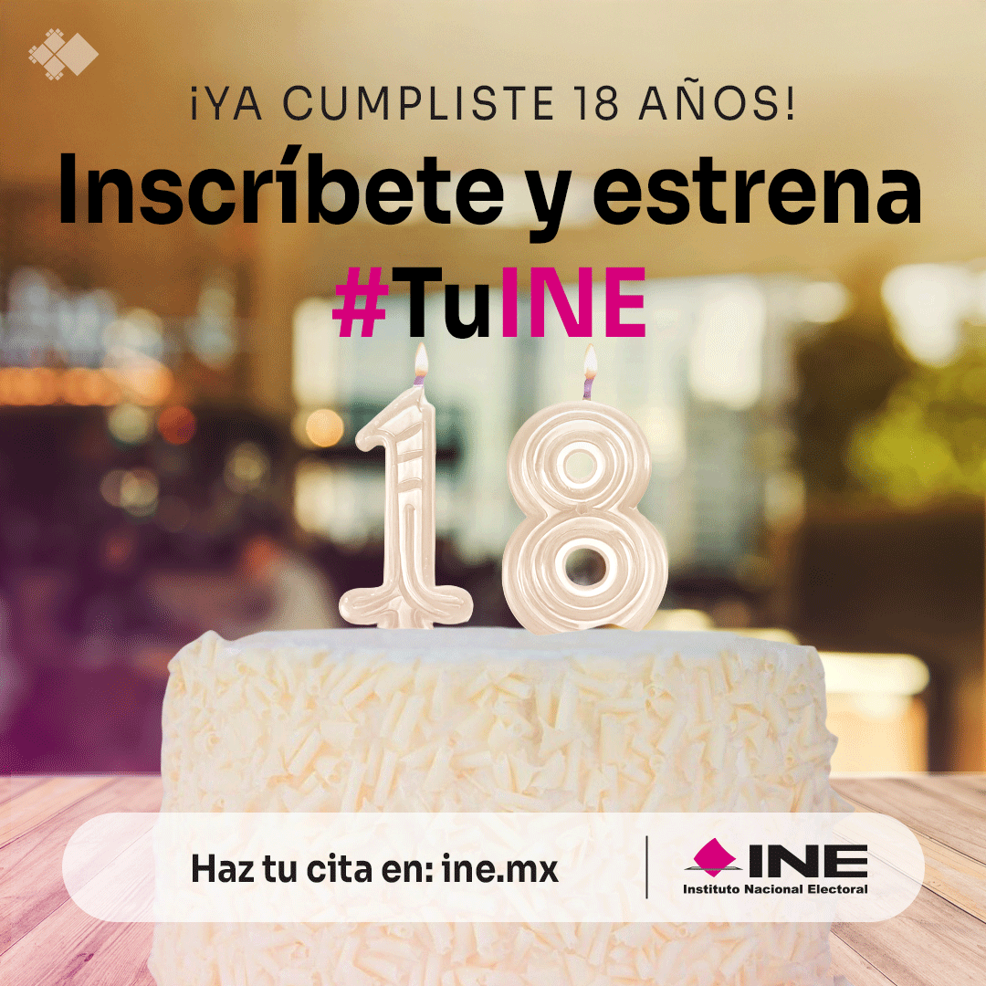 INEMexico's tweet photo. 📆 Si ya cumpliste o vas a cumplir 18 años, no olvides sacar #TuINE ​

​Tramítala de forma rápida y sencilla⏰.​
​
Haz tu cita, en: 📲 ​

https://t.co/pELEL2spsx   o llama a INETEL 800 433 2000 https://t.co/1fYqxheGE2