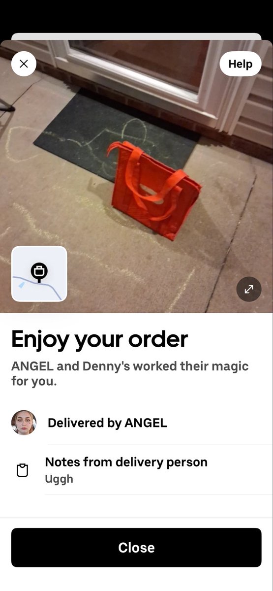 kenndcrwf's tweet photo. Has anyone else had an Uber Eats delivery person take a photo of a bag on the doorstep a DoorDash bag at that and then take the bag with them and leave no food? This one did it to me  @UberEats https://t.co/jGCsmcgmZg