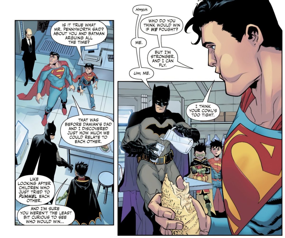 superbatdays's tweet image. i love that clark doesnt even bother to argue with bruce anymore after trying once and just changed the topic. a real boyfriend 🤭