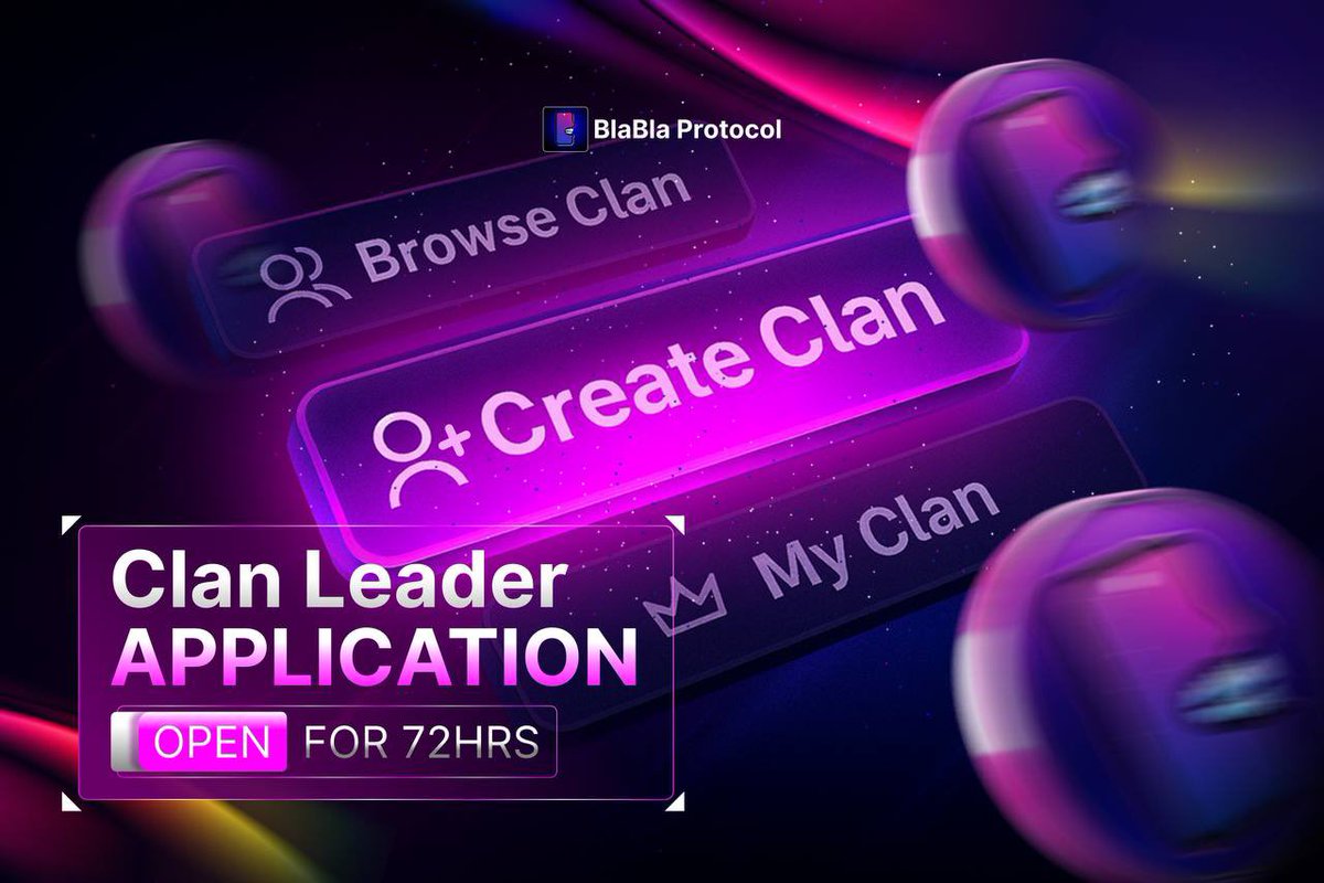 Engagement meets economics.

With BlaBla Protocol (<a href="/BlablaProtocol/">BlaBla Protocol</a> ) you’re not just posting you’re earning. 

Through its native token ( $BLA ), the protocol rewards activity, interaction and creator contributions.

Community first. Value always.

Clan applications still open: