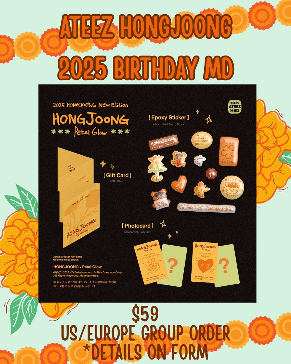 🎂2025 ATEEZ Hongjoong Birthday MD 🎂 ✨$59) -SPLIT SHIPPING +