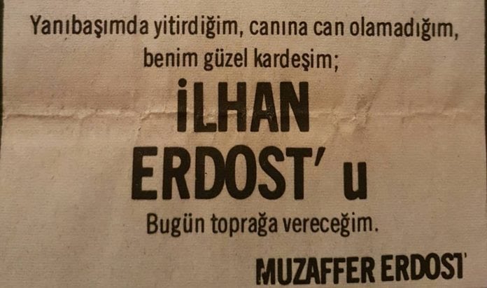 alicanuludag's tweet image. Tam 45 yıl oldu, İlhan Erdost katledileli…

Yayıncı İlhan Erdost, yasak yayın bulundurmak iddiasıyla gözaltına alındı, 7 Kasım 1980’de ağabeyi Muzaffer İlhan Erdost ile götürüldüğü Mamak Askeri Cezaevi’nde askerlerce dövülerek öldürüldü. 

İşkenceci Astsubay Şükrü Bağ, askerlere…