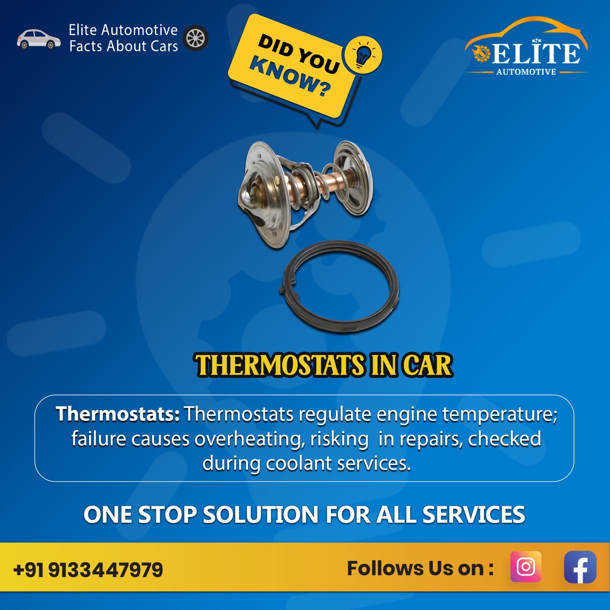vgkraju9's tweet image. 💡 Did You Know?
Your car’s thermostat plays a crucial role in keeping the engine’s temperature just right! 🌡️

When it fails, it can cause overheating and lead to costly repairs 🔧💸#EliteAutomotive #CarFacts #CarCareTips