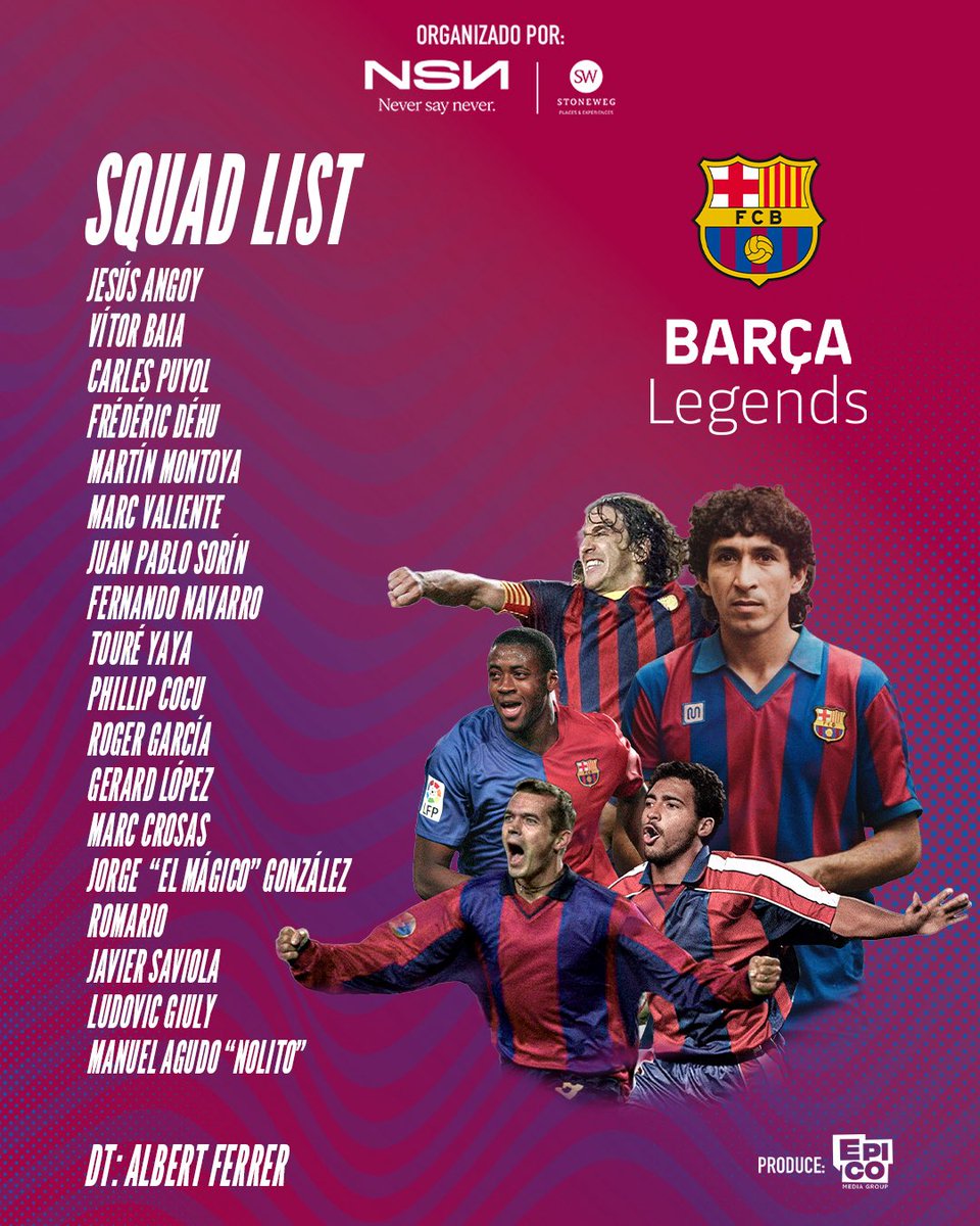 Ya tenemos la lista completa de las leyendas que estarán en la cancha para este clásico 🏟️🤩

Recuerda que puedes disfrutar de este gran duelo en nuestros canales digitales con la narración EN VIVO 🎙️