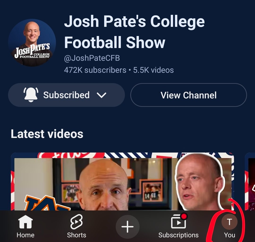Nickyt398's tweet photo. @JoshPateCFB got tired of hearing you tell me to subscribe and not being able to do anything cuz my main account has been subscribed for years... Got you with my work, other work, other personal, and my dad's YouTube accounts AND confirmed that my roommate was subscribed https://t.co/cXWKpKUmuj