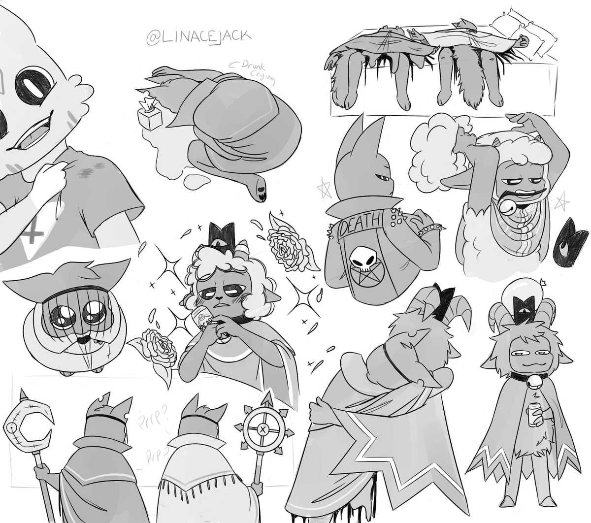LinaceJack's tweet photo. Doodles(except⭐️) based on convention pictures me and my friends took! we cosplayed cotl and I was Aym
Feat. @Sixth_Sib who was my lamb https://t.co/RKyWNOpyM9