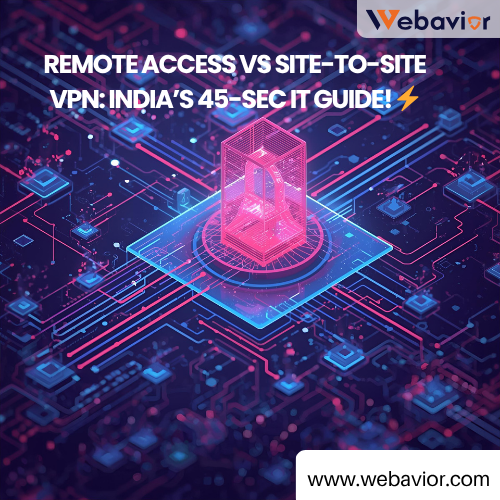 webavior's tweet image. Chennai WFH? Remote Access VPN. Mumbai-Bengaluru offices? Site-to-Site. One needs an app, the other runs on routers. Save lakhs, stay 100 % secure. Visit :- webavior.com/site-to-site-v…  #VPNIndia #CyberSec #RemoteWork