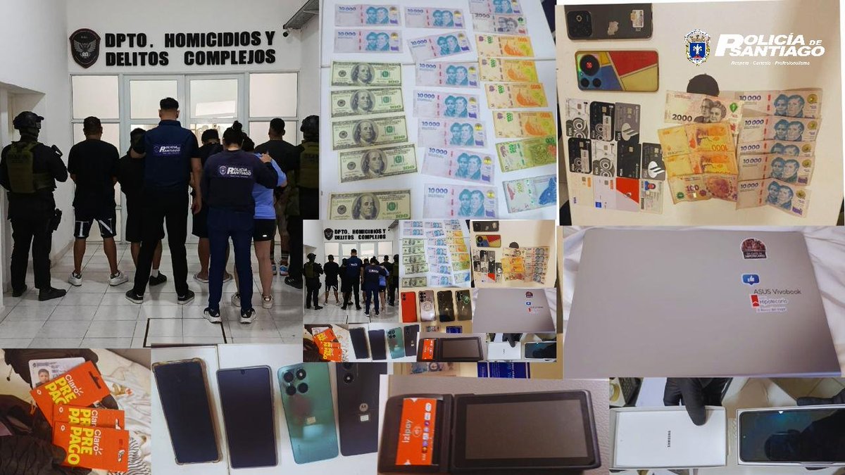 🚨DESARTICULAN BANDA DE ESTAFADORES QUE OPERABA EN EL NORTE DEL PAÍS.
La policía detuvo a 6 personas -4 peruanos y 2 argentinos - que usaban documentos falsos para estafar bancos y pedir préstamos. Se secuestraron celulares, tarjetas, dinero y DNI apócrifos.

 #Policia #Sde