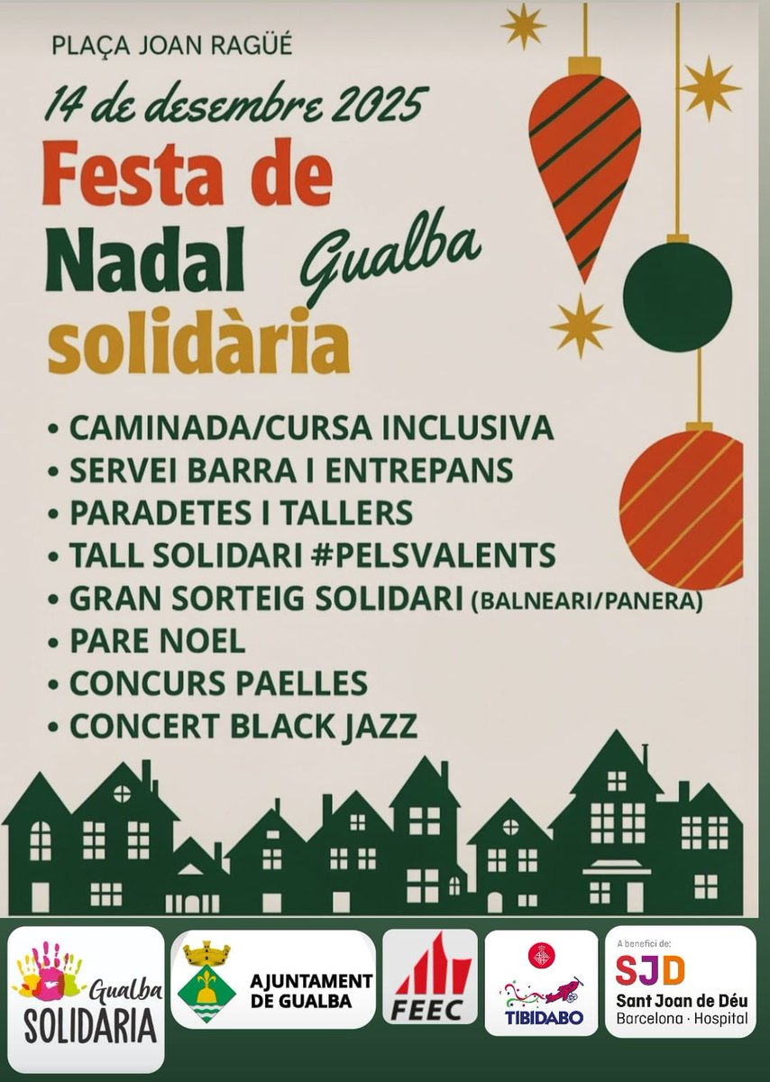 El 14 de desembre tens una cita solidària a #Gualba
Vine a gaudir de les activitats i ajuda'ns per a la investigació contra el #cancerinfantil