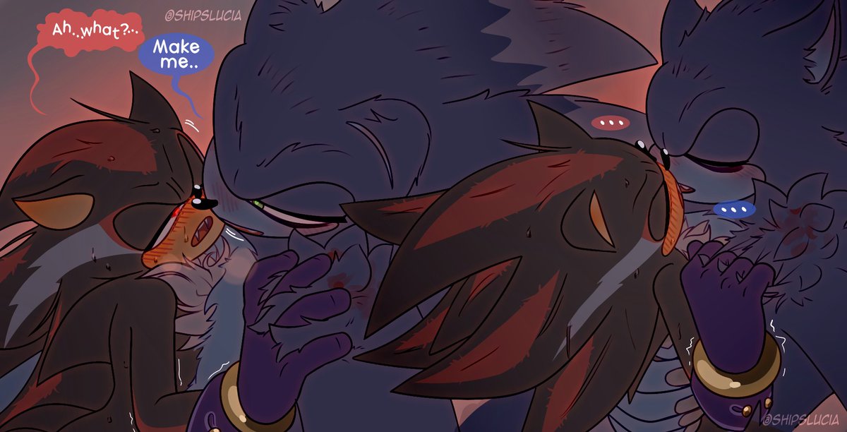ShipsLucia's tweet photo. "Red Moon" [9/9] 🌕🩸 #Werehog #Vampire #Sonadow #Shadonic https://t.co/cgQUSstJEa