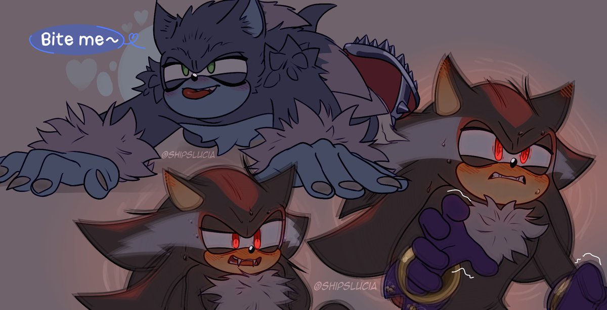 ShipsLucia's tweet photo. "Red Moon" [5/9] 🌕🩸 #Werehog #Vampire #Sonadow #Shadonic https://t.co/DUk7CvwteL