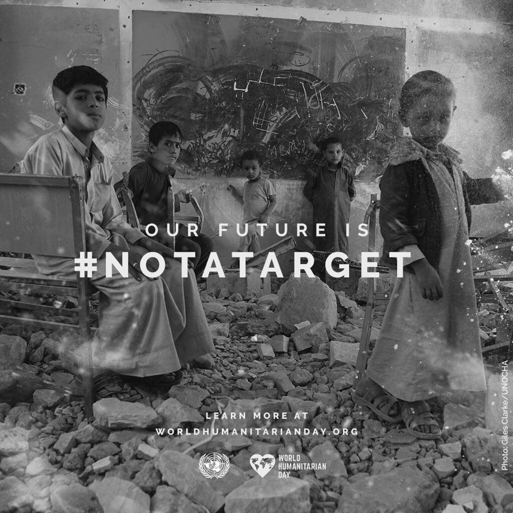 Armed conflict causes immense suffering among children. Many spaces they rely on for education or play are no longer safe.

Children caught in war must be protected. 

Children are #NotATarget.