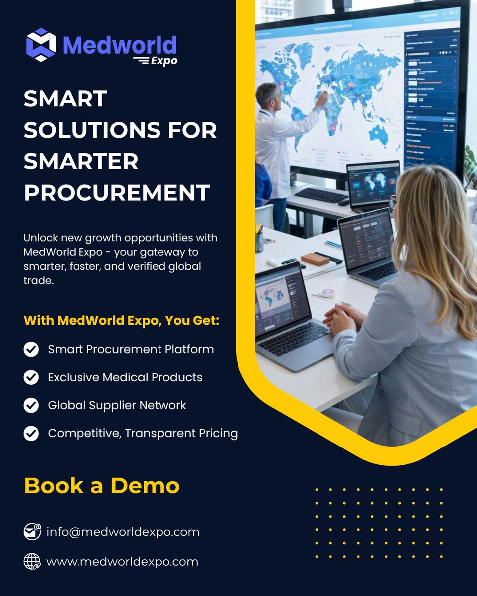 Medworld_Expo's tweet image. 💼 Smart Solutions for Smarter Procurement! 🌍
Streamline sourcing &amp;amp; connect with trusted suppliers worldwide.
📩 Book a Demo: medworldexpo.com/purchase-portal
#MedWorldExpo #MedWorldExpoJobs #SmartSourcing