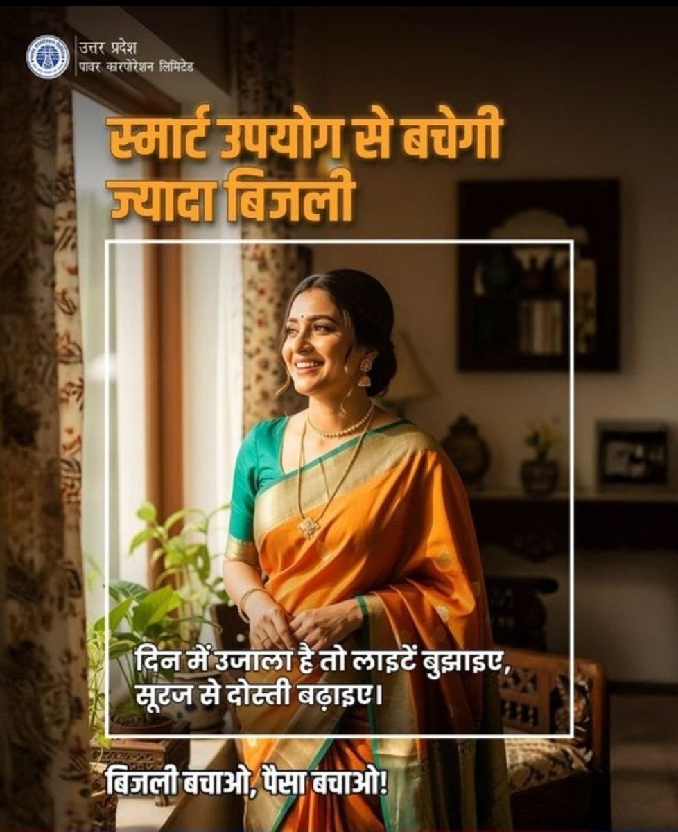 स्मार्ट उपयोग से बचेगी ज्यादा बिजली दिन में उजाला है तो लाइटें बुझाइए, सूरज से दोस्ती बढ़ाइए। बिजली बचाओ, पैसा बचाओ! #विधुत_सेवा_महा_अभियान 
#GoodGovernance
<a href="/PuVVNLHQ/">Purvanchal Vidyut Vitaran Nigam Limited</a> <a href="/UPPCLLKO/">UPPCLLKO</a>