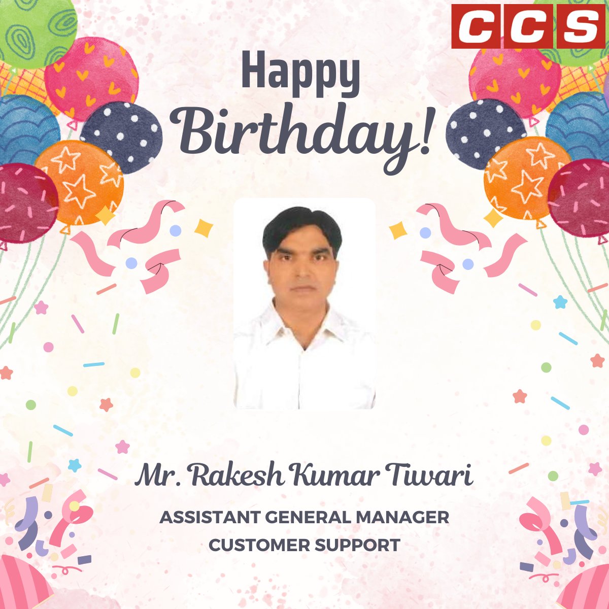 CCSComputersPL's tweet image. Happy Birthday to Rakesh Kumar Tiwari!
Wishing you a wonderful year ahead filled with joy, success, and good health.

#HappyBirthday #TeamCCS #CelebrationTime #CCSComputers