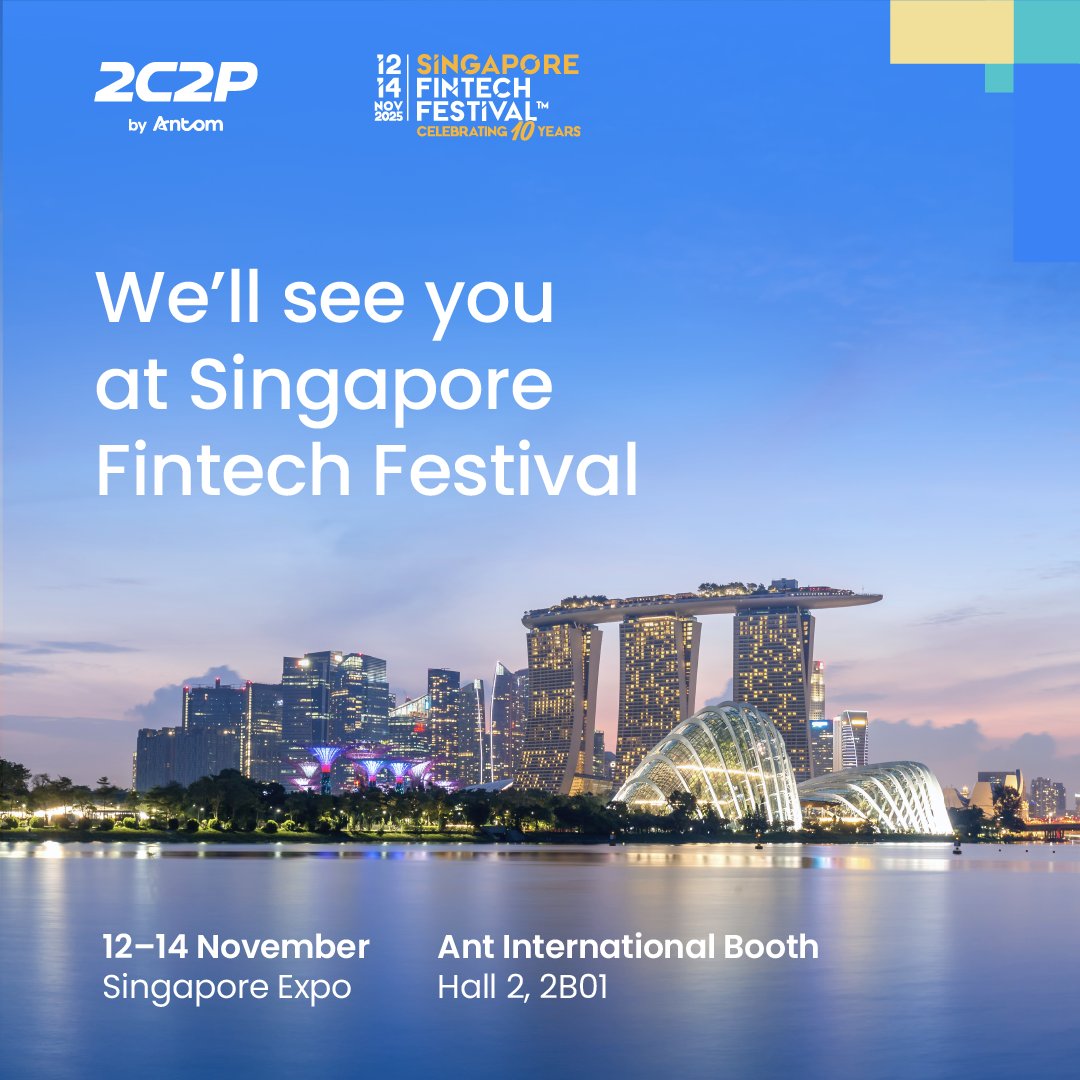 Exciting news! 2C2P will be at SFF 2025 as part of <a href="/antompayments/">Antom</a> and Ant International.

Come visit us at the Ant International Booth at Hall 2, 2B01 and experience how our omnichannel payment solutions are redefining commerce online and offline across SEA.

#2C2P