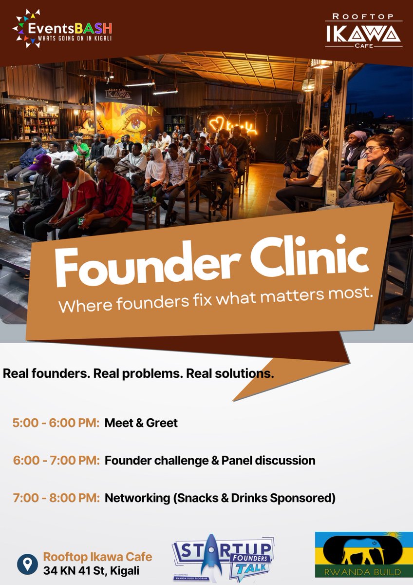 👉 We’ve missed these moments — they’re finally back! 🚀
<a href="/RwandaBuild/">Rwanda Build Program</a>  brings back Startup Founders’ Talk with 'The Founder Clinic': where founders share real challenges anonymously and get feedback from investors &amp; experts.

Book your spot: lnkd.in/d2JJuejj 🌍