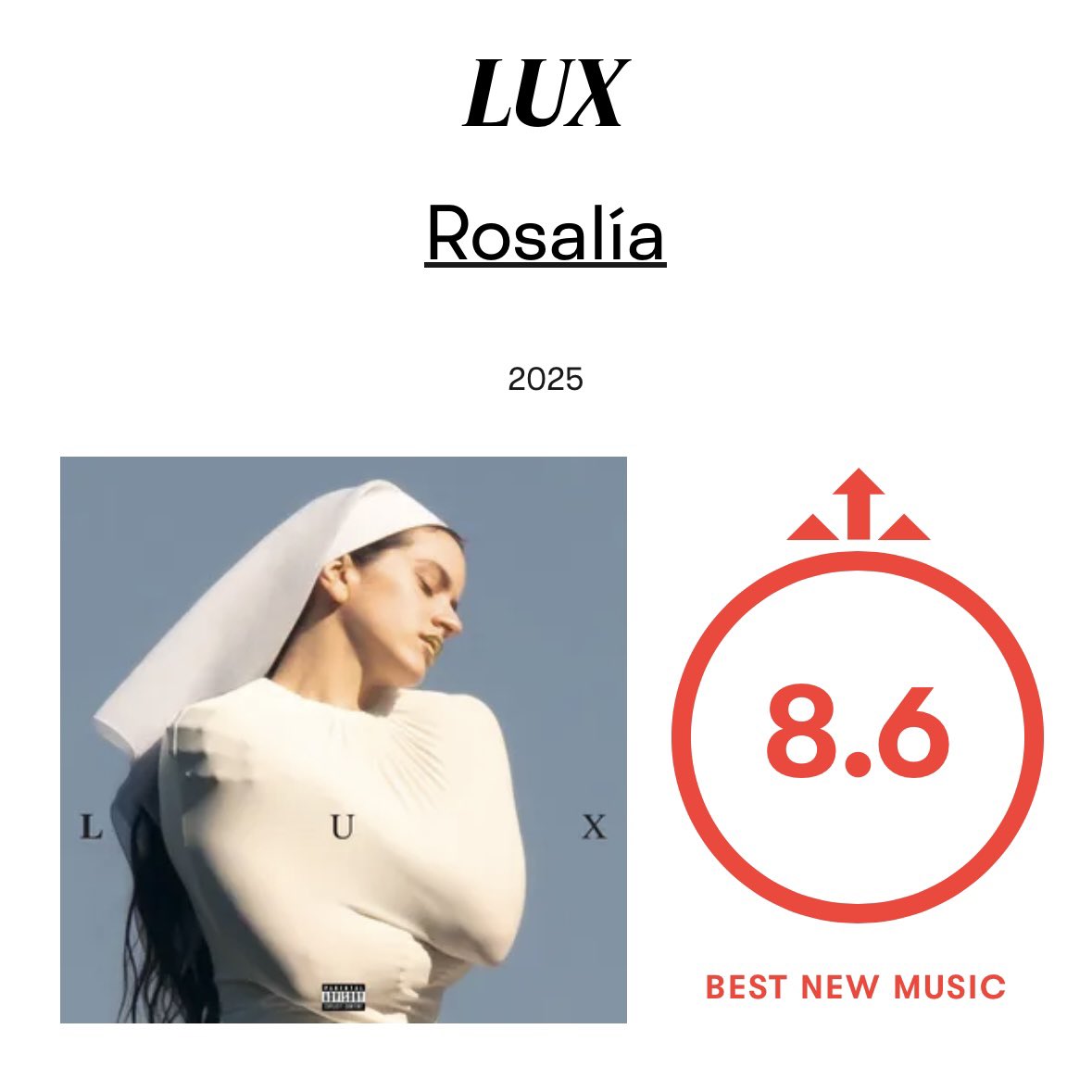 pitchfork has given rosalía’s ‘lux’ a score of 8.6/10