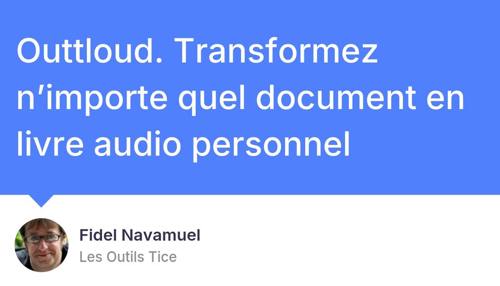 outilstice's tweet image. Ce créateur de livre audio en ligne identifie automatiquement les titres, sous-titres et passages importants pour produire un rendu audio qui respecte la hiérarchie de l&apos;information.

Read more 👉 lttr.ai/Aksyd

#lecture #livreaudio #dys