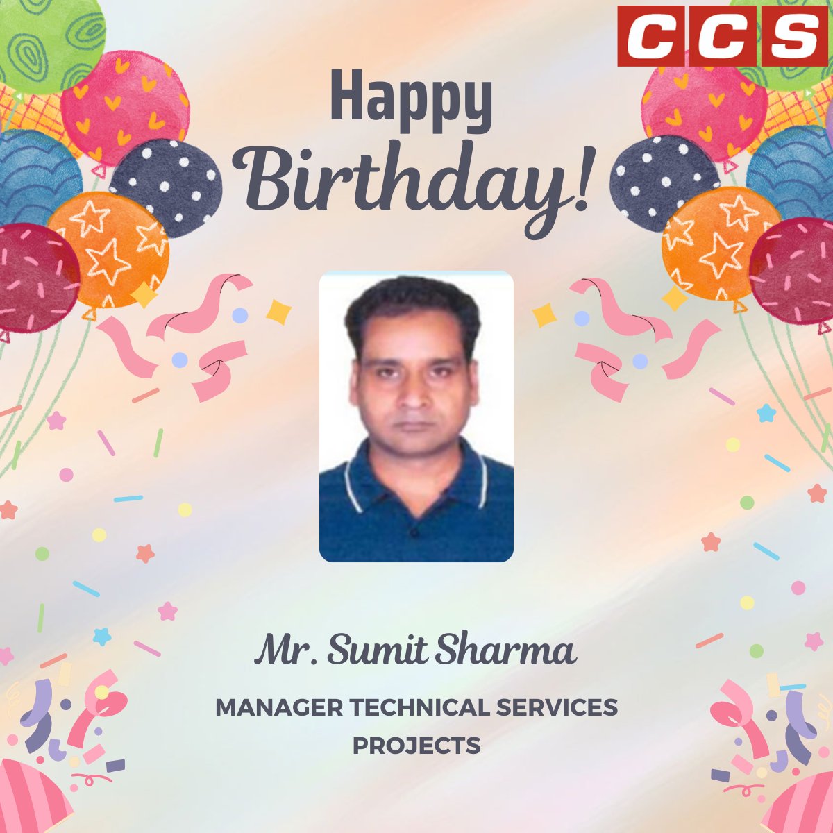 CCSComputersPL's tweet image. Happy Birthday to Sumit Sharma!
Wishing you a year ahead filled with happiness, success, and good health.

#HappyBirthday #TeamCCS #CelebrationTime #CCSComputers