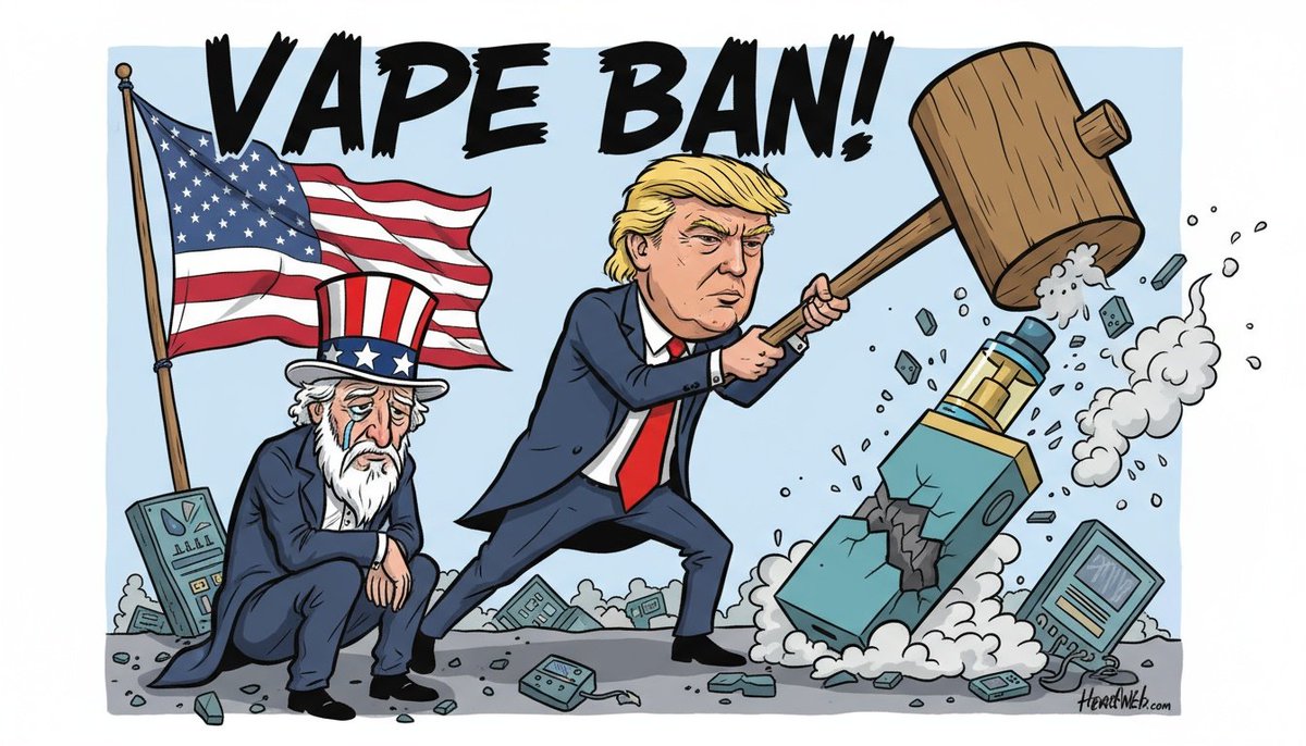 States are considering a total #vape ban. <a href="/realDonaldTrump/">Donald J. Trump</a> lied to vapers to get votes to get re-elected. This Friday, <a href="/Vapingit/">VapingIT, SPE, EEI</a> and I will go over a new 50 state report that estimates how much a ban will effect the economy of each state. It's scary. It's a lot of 💰.