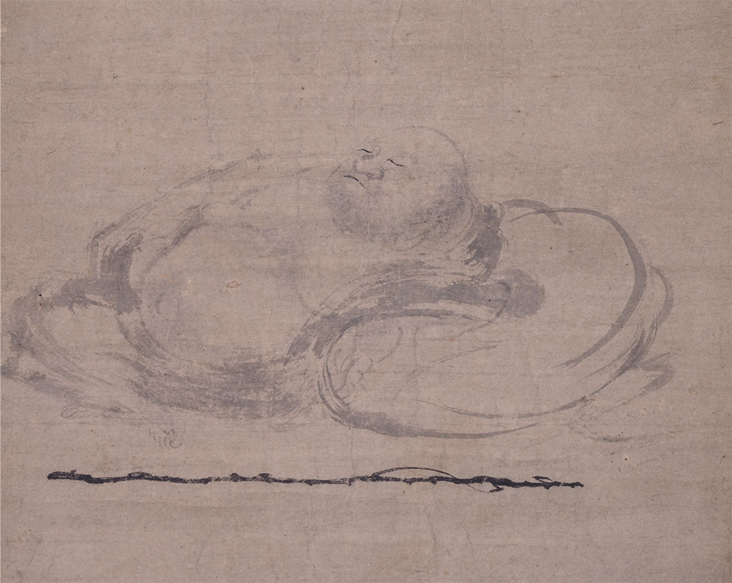 探幽的宋元絵画／ こちらは牧谿筆と伝えられる「布袋図」（左）と狩野