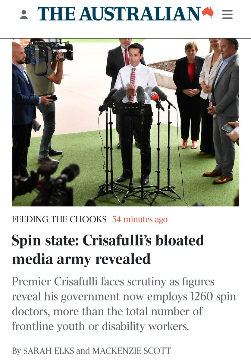Dazzaat's tweet photo. Queensland's Crisafooli is now head spin doctor https://t.co/XXQi9ejy26