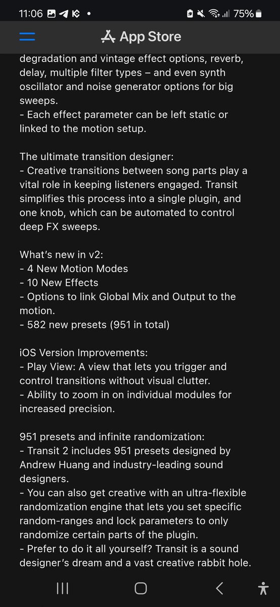 gavinski_s's tweet image. Transit 2, the multi fx / motion fx / transition designer by @BabyAudio and @andrewhuang is now out for iOS on a $10 intro sale. Runs on iPhone as well as iPad btw! I&apos;m looking forward to checking it out.

#AUv3 baby audio #plugin