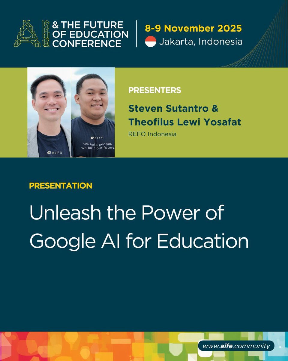 Who's joining tomorrow? 

Dive into the practical side of AI—real classroom examples, benefits, and challenges at hashtag
#AIFE25 on “Unleash the Power of Google AI for Education”, 8–9 Nov 2025 at JIS. 

<a href="/21cli/">21st Century Learning</a>