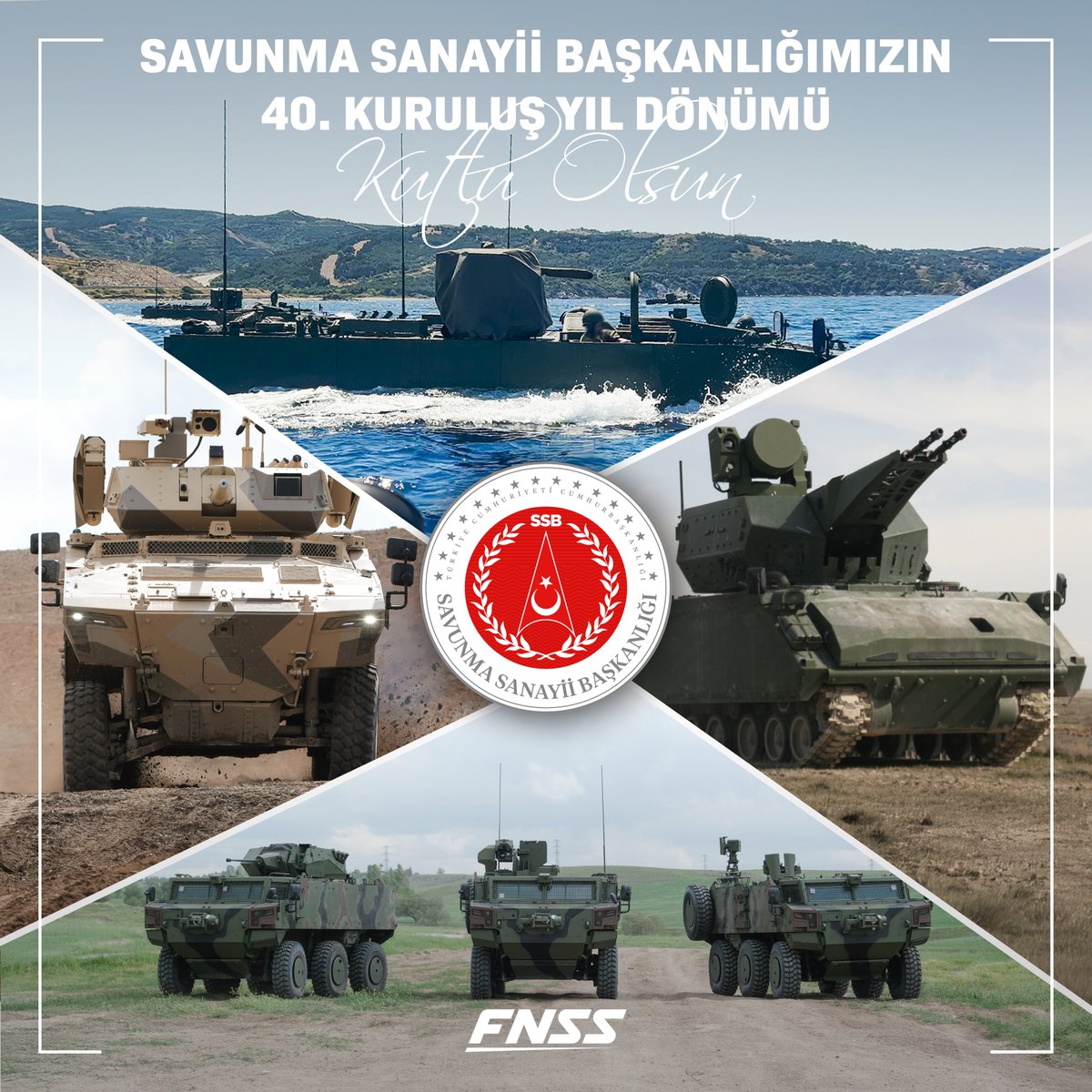 Liderliği ile Türk Savunma Sanayisini geleceğe taşıyan, İstiklal ve İstikbalimiz için durmaksızın çalışan Savunma Sanayii Başkanlığımızın 40’ıncı Kuruluş yıl dönümü kutlu olsun.
#SSB40Yaşında #SSB #SavunmaSanayiiBaşkanlığı