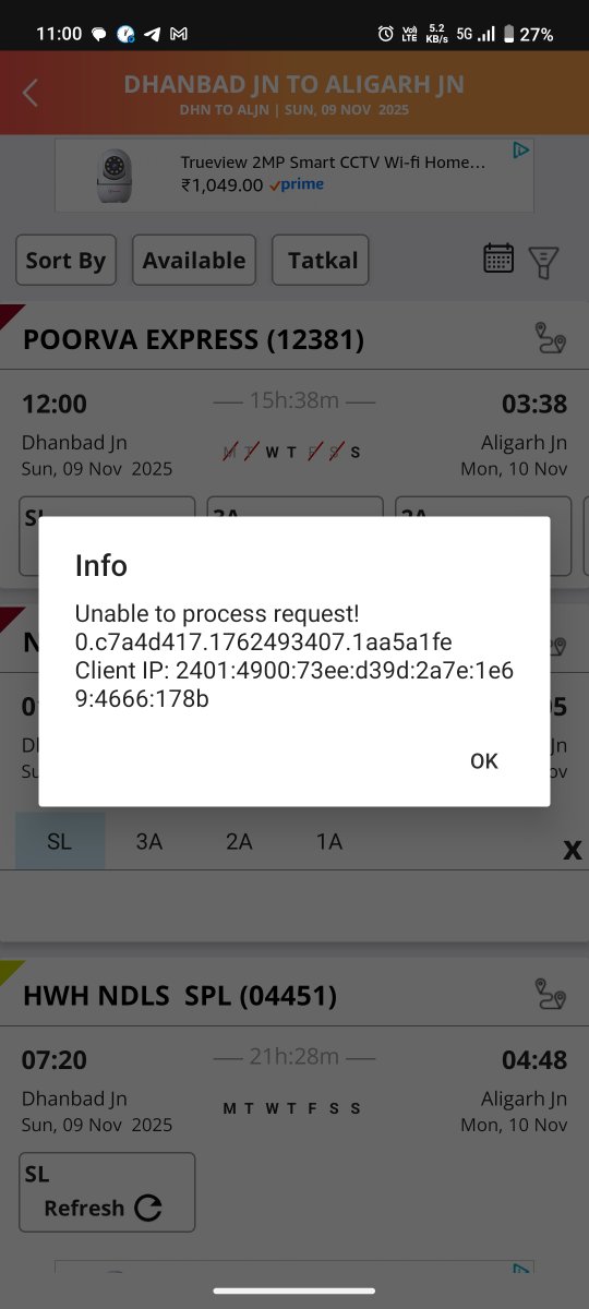 Irfanimistic's tweet photo. Not able to book tatkal ticket in time one thing but what about these errors @IRCTCofficial ? https://t.co/Zwb4buFdl3