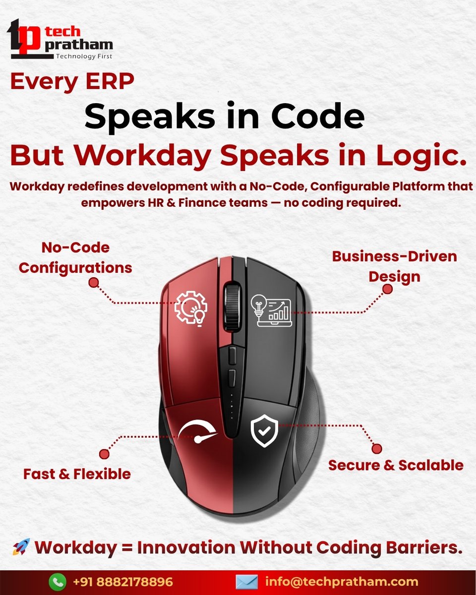 TechPratham_'s tweet image. Every ERP speaks in code.
But Workday? It speaks in logic. 💡
Empower your HR &amp;amp; Finance teams with a no-code Workday platform — built for the future of work.
#Workday #NoCode #TechPratham #FutureOfWork #HRTech