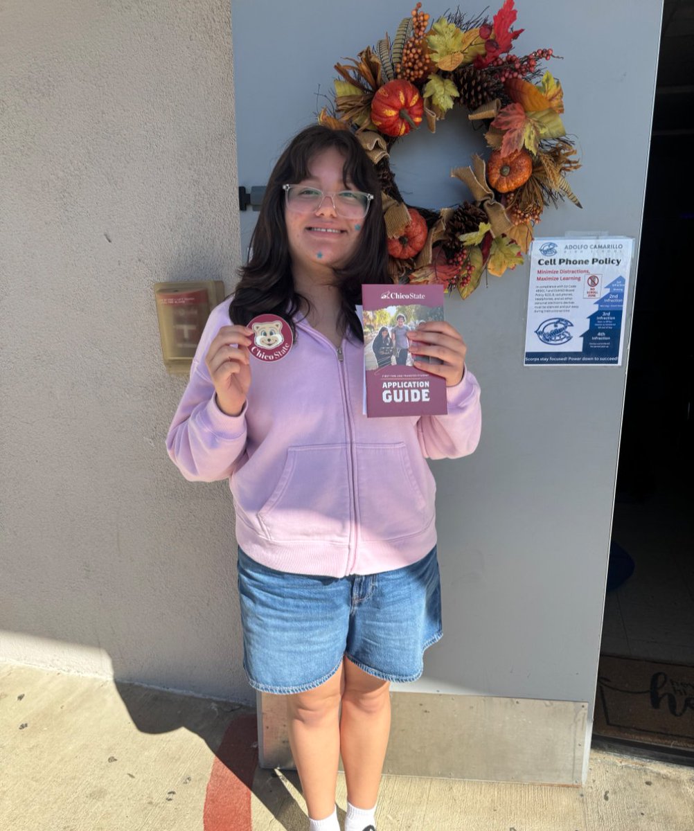 ACHS_AVID's tweet image. AVID Freshman Valeria received information from Chico State!