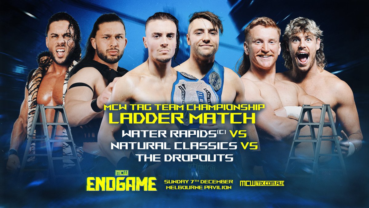 The MCW Tag Team Championships will hang high above the ring as three teams battle for the ultimate prize at End Game in a Ladder Match!
 
#MCWEndGame 

📸 <a href="/digital__beard/">Owen Jones</a>